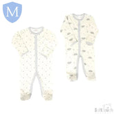 Unisex 2 Pack Stars & Clouds Sleepsuit (CC100) (Baby Sleepsuit) Mansuri